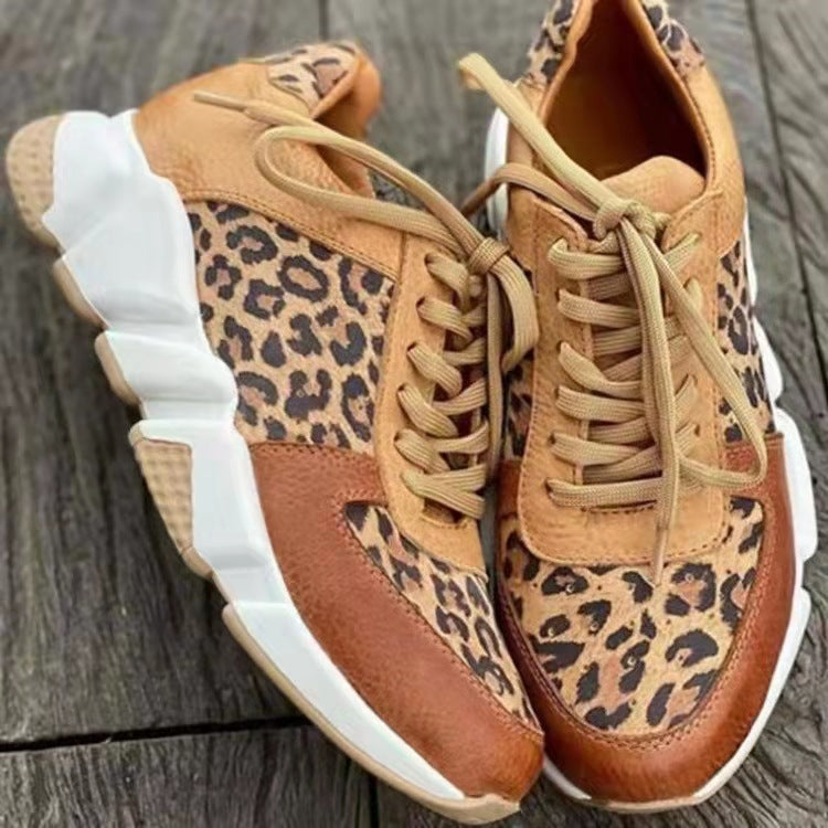 Leopard Wedge Sneakers