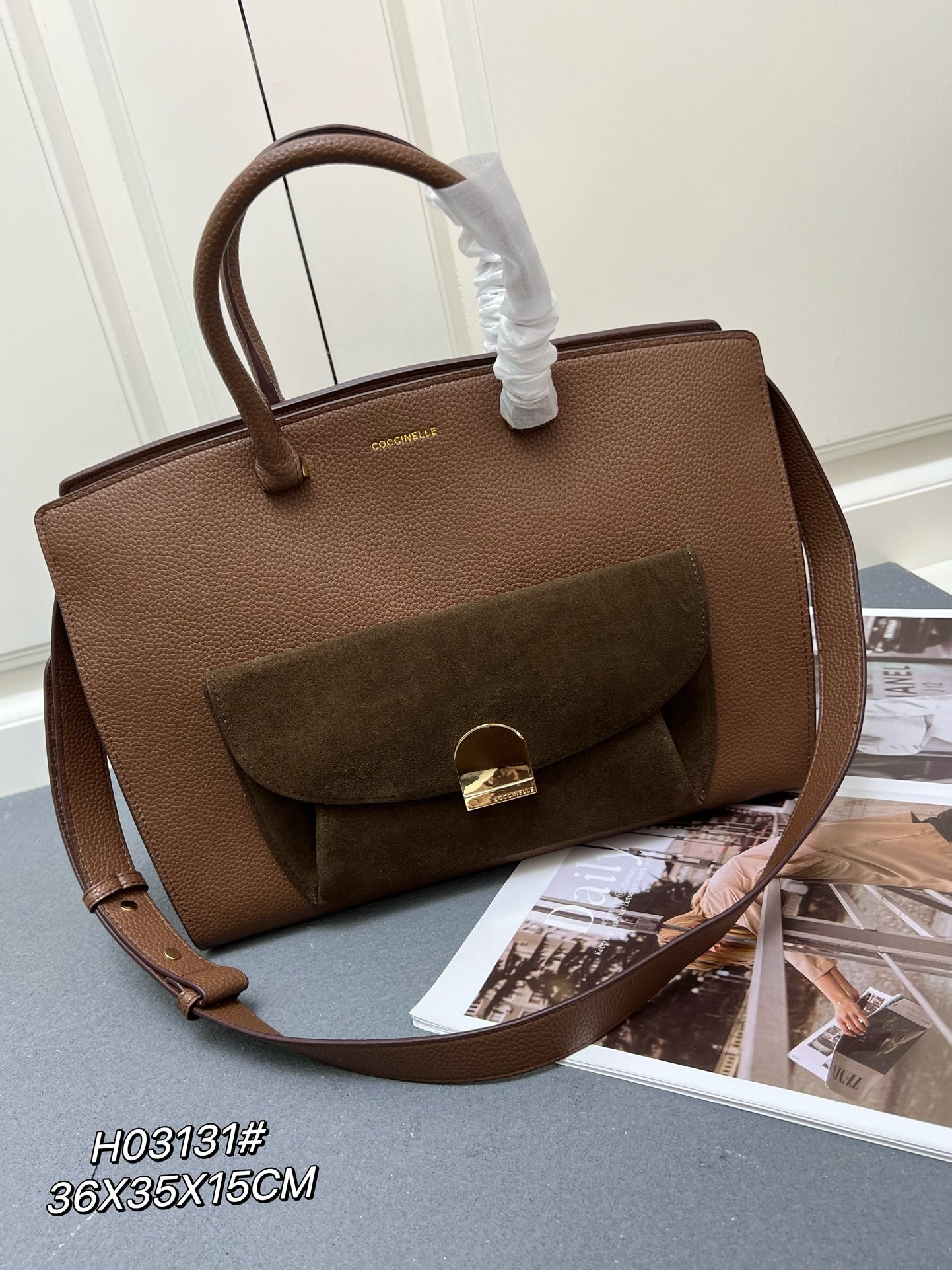 Blossom Hammered Leather Handbag and Shoulder Strap