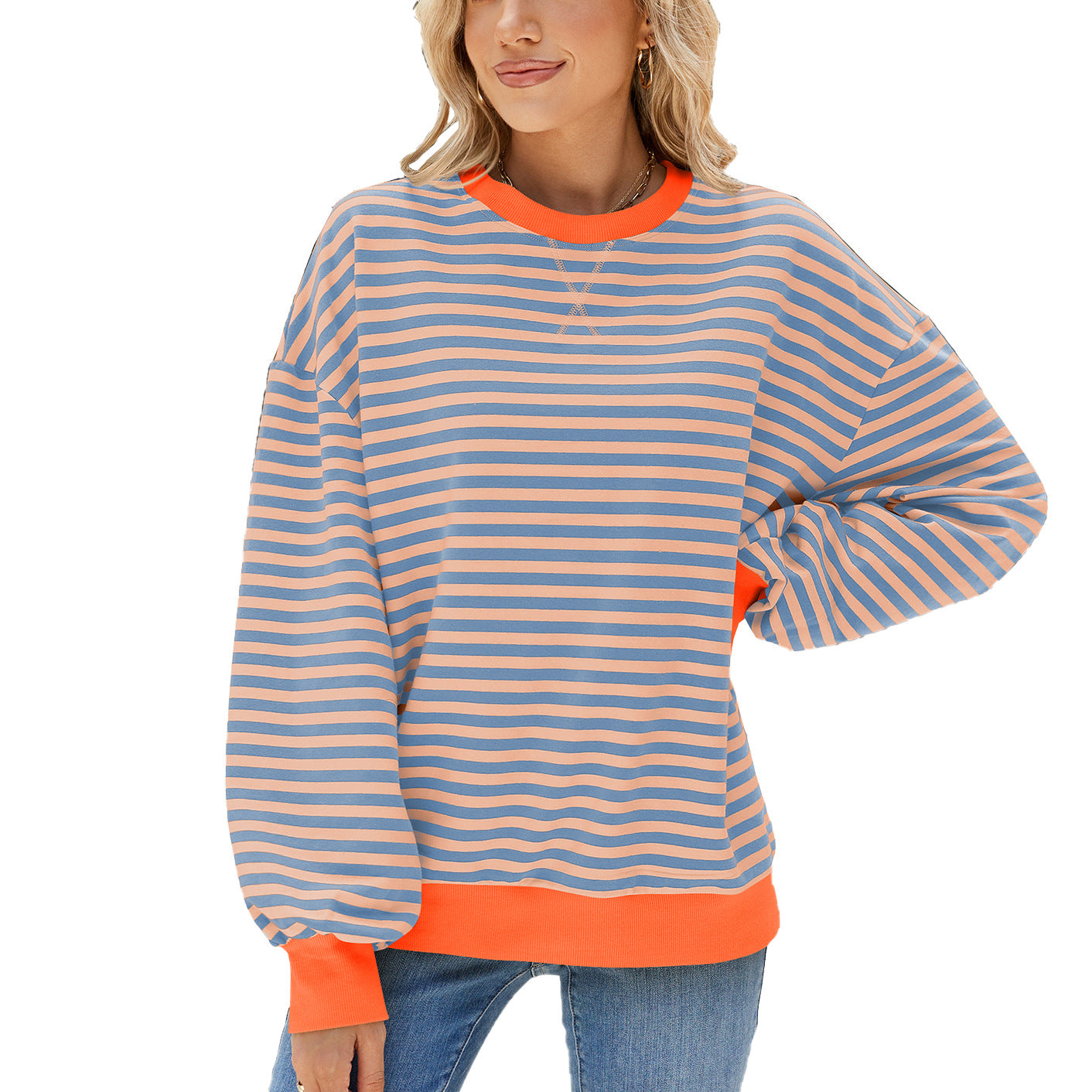 Classic Striped Oversized Crewneck
