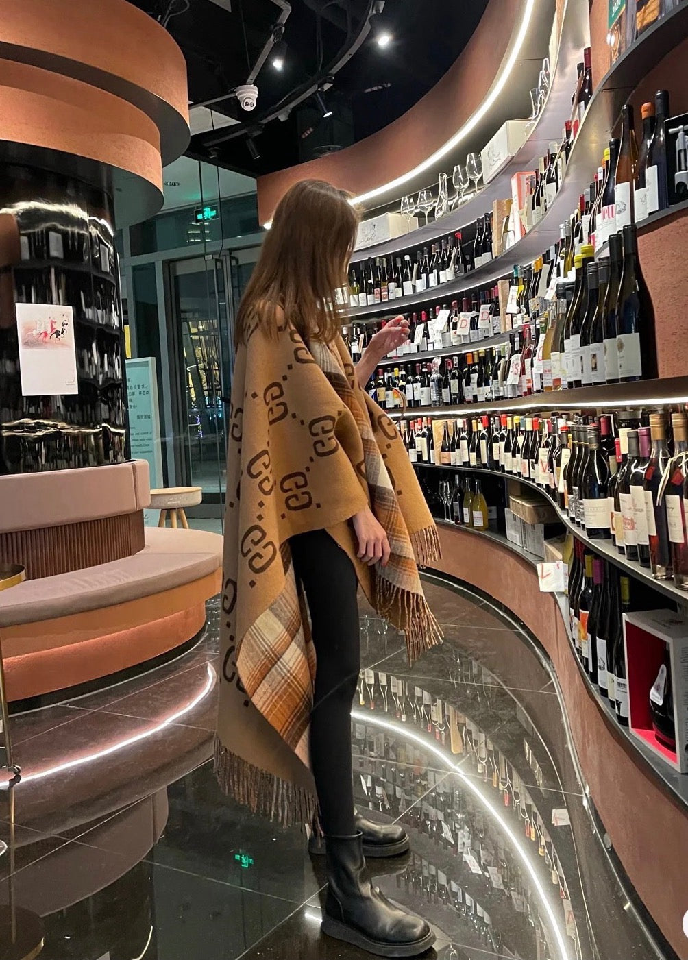 GUCCI Cashmere Shawl Wrap Cape