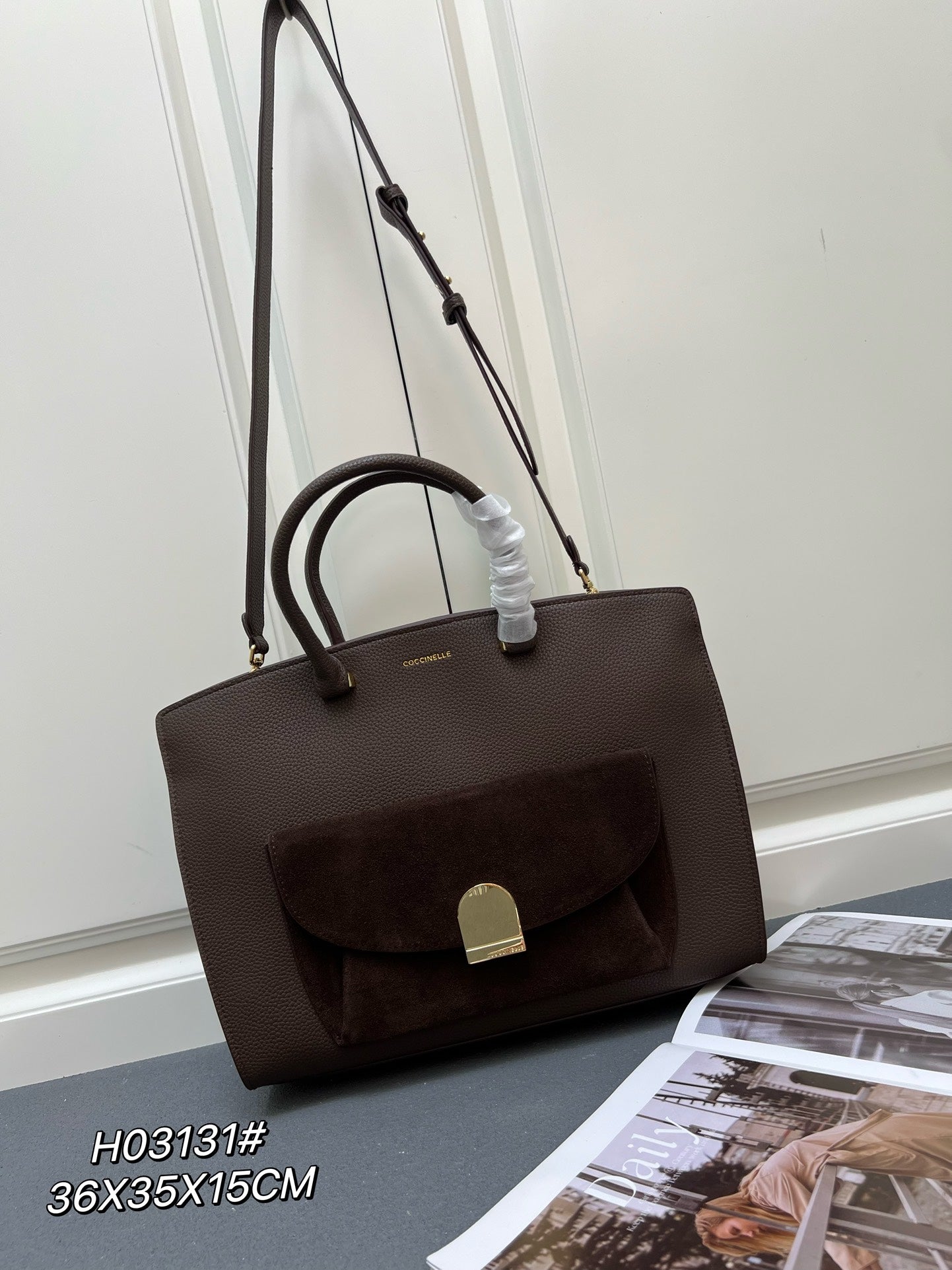 Blossom Hammered Leather Handbag and Shoulder Strap