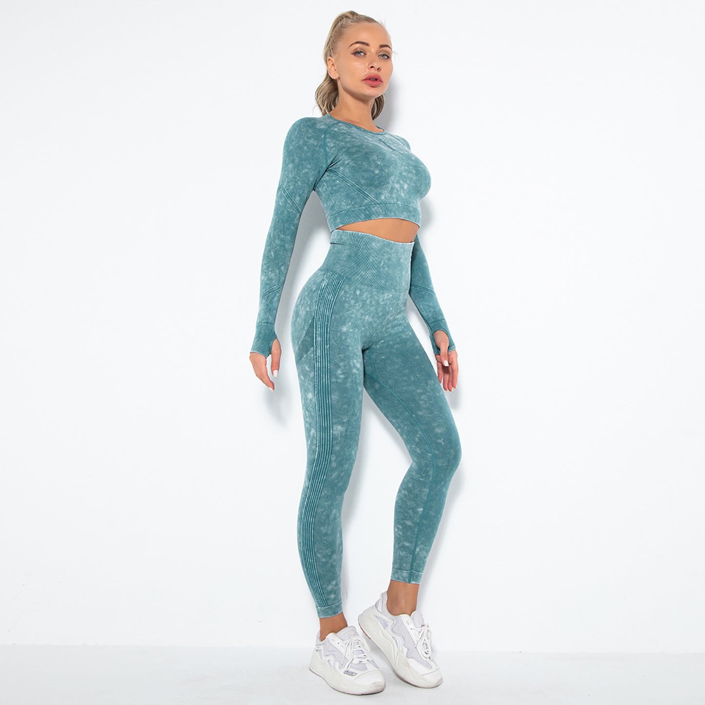 Solid Color Washed Yoga Sets