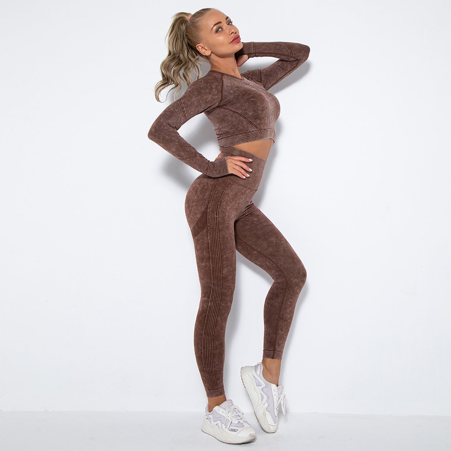 Solid Color Washed Yoga Sets