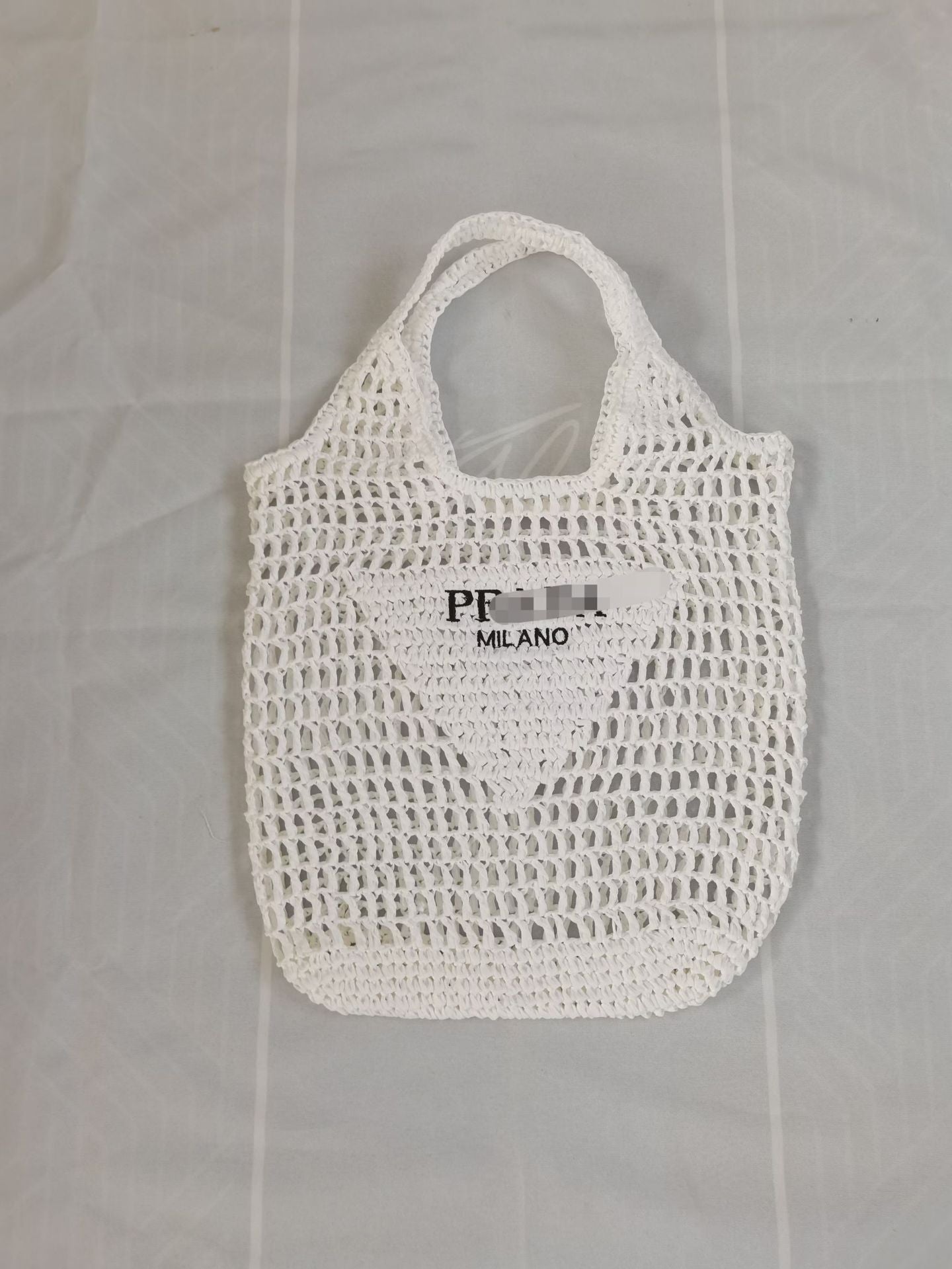 Natural Raffia Knit Tote Bag