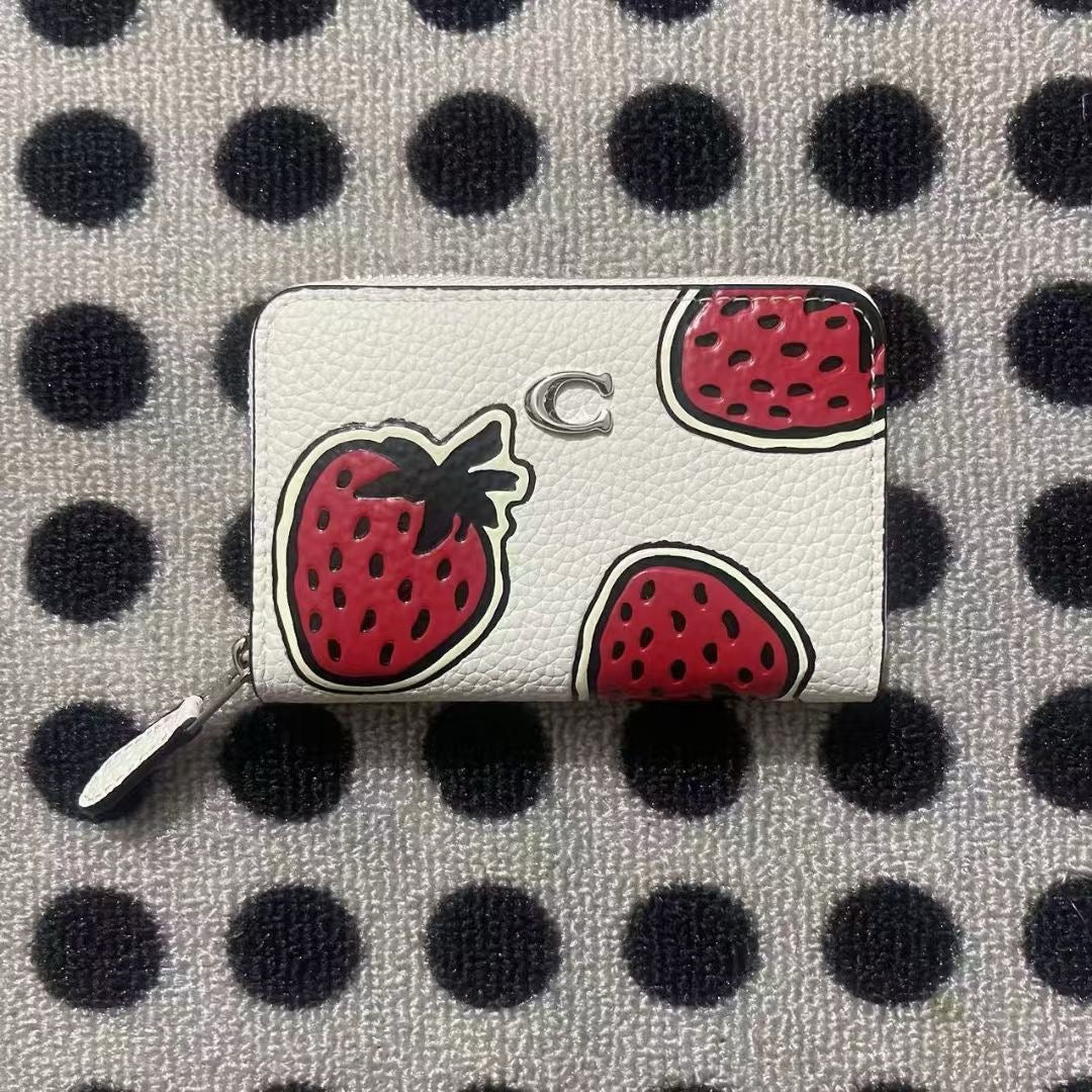 Billfold Wallet With Strawberry Print