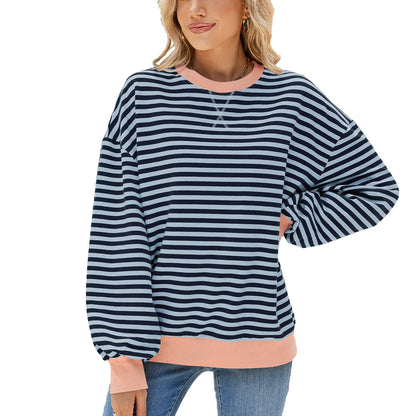 Classic Striped Oversized Crewneck