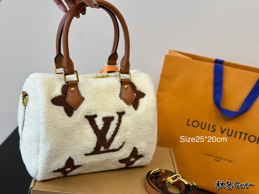 Shearling Speedy Bandouliere 25