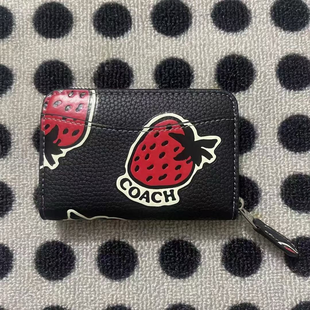 Billfold Wallet With Strawberry Print