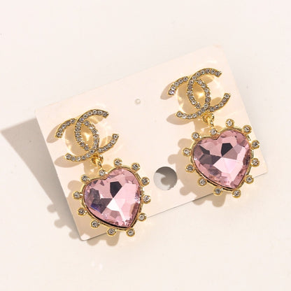 Chanel Dangle Heart Earrings