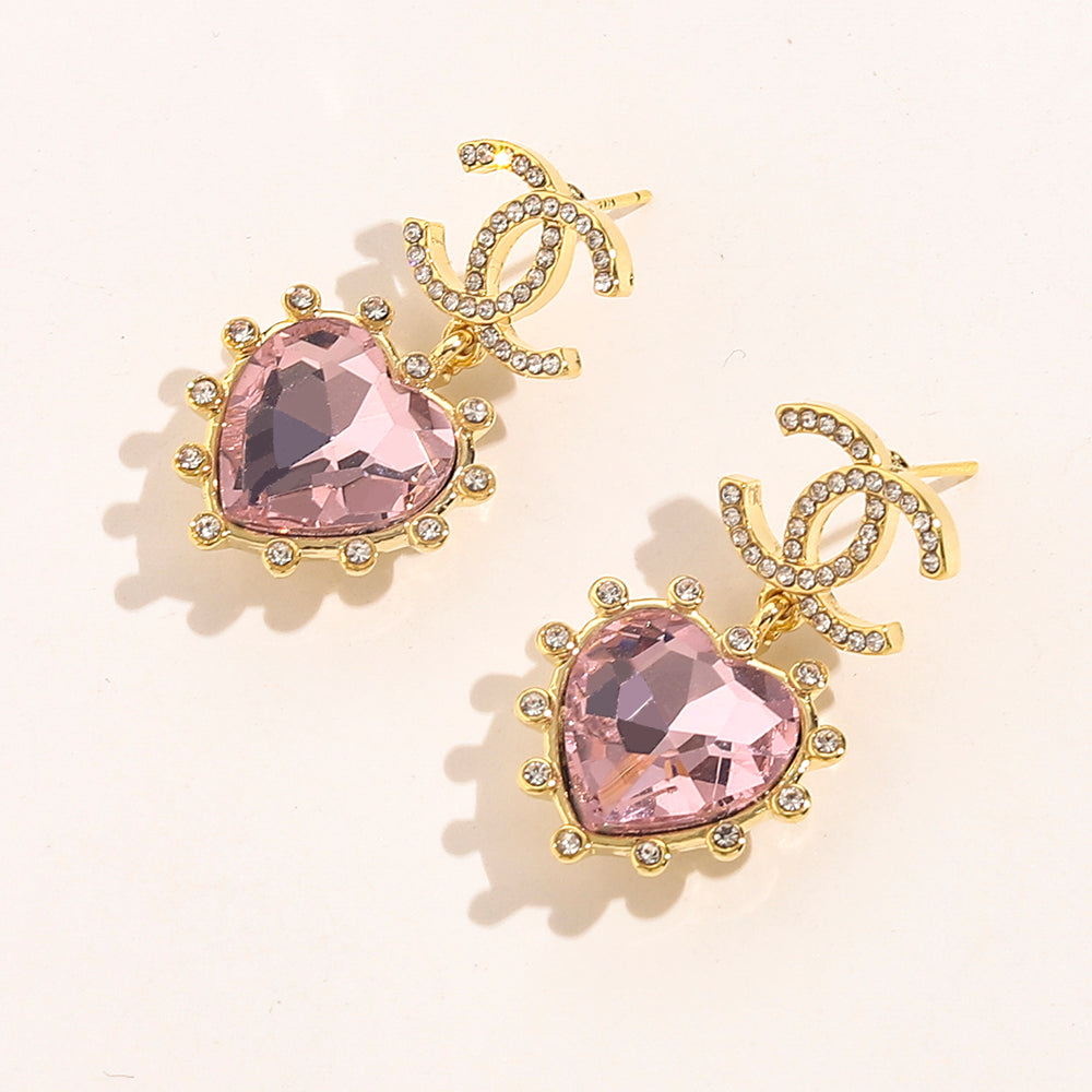 Chanel Dangle Heart Earrings