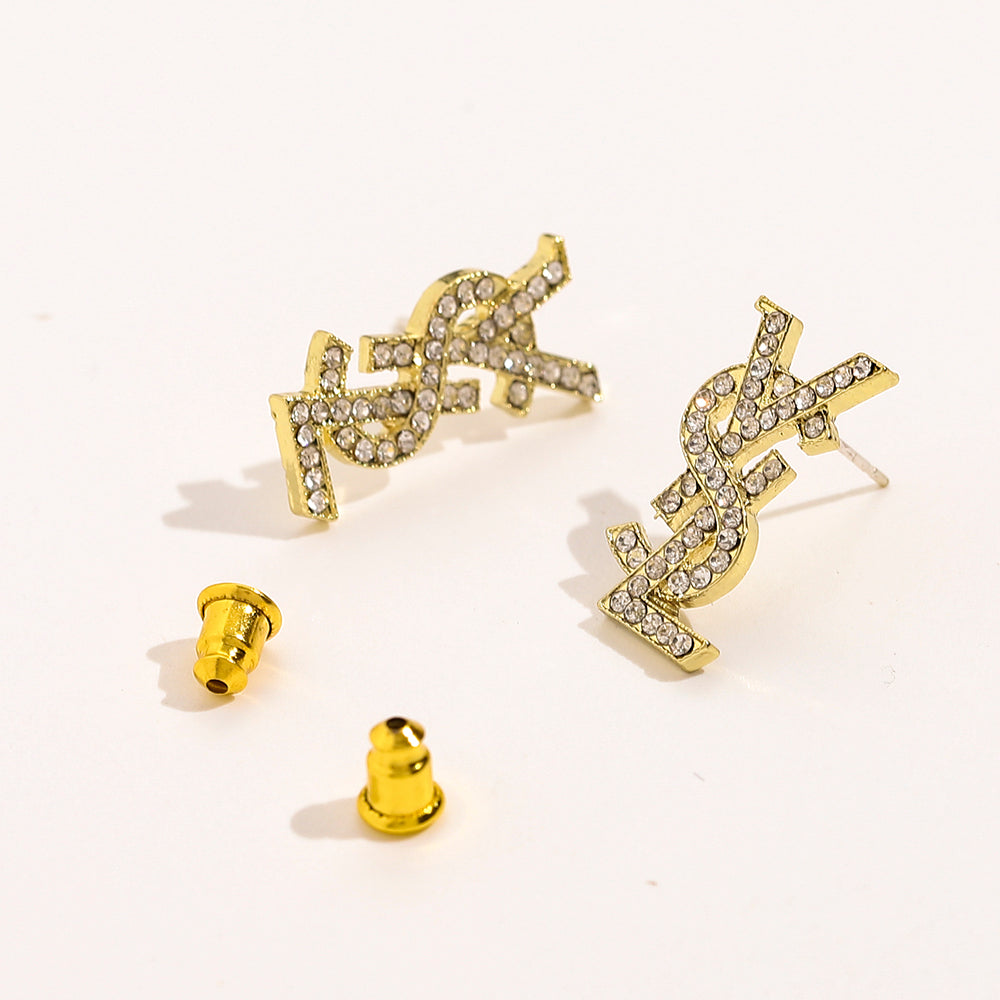 Rhinestone YSL Inspired Earrings