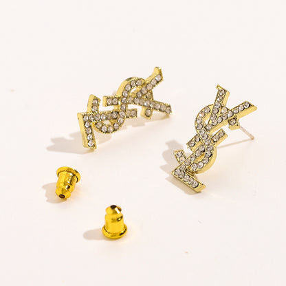 Rhinestone YSL Inspired Earrings