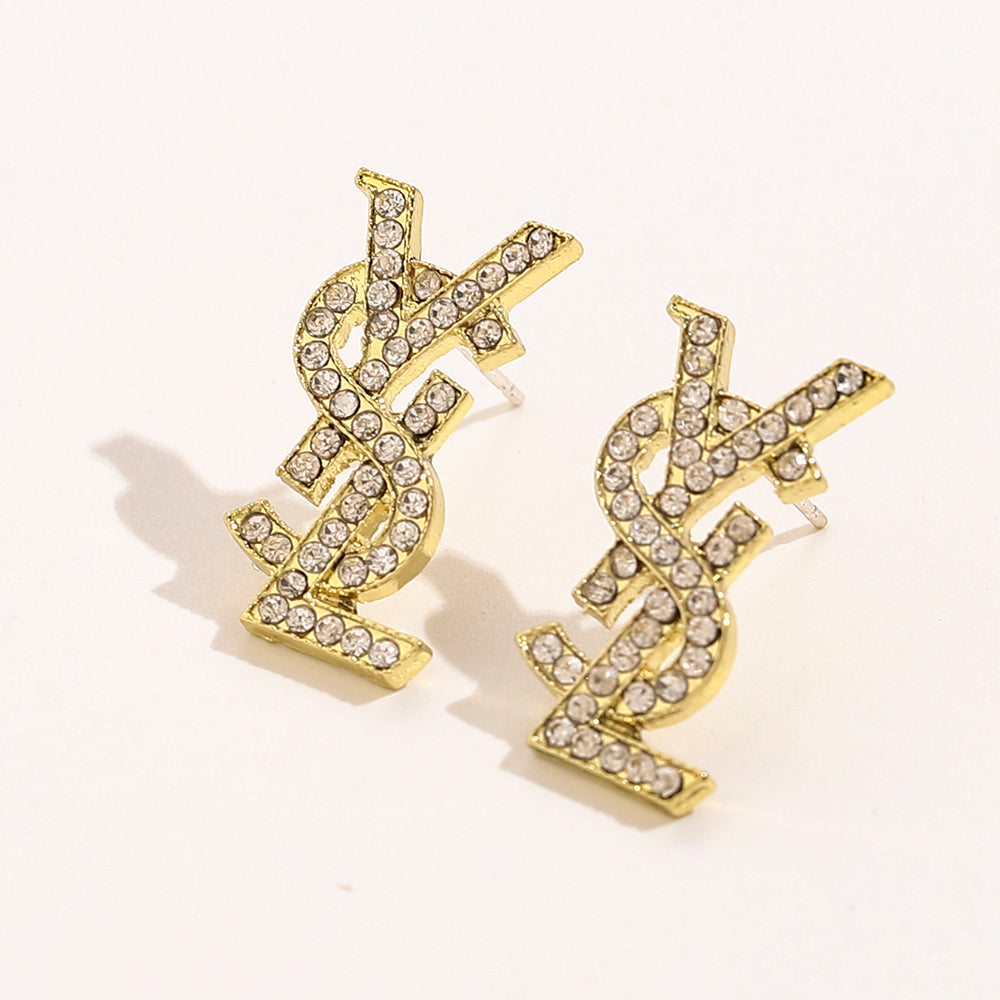 Rhinestone YSL Inspired Earrings